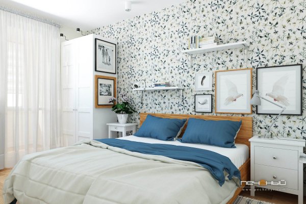 Изысканные обои в скандинавском стиле для создания атмосферы уюта в спальне (42 фото)