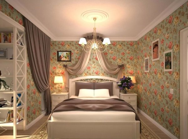 Изысканный цветочный узор на обоях: прекрасное решение для уютного оформления небольшой спальни (44 фото)