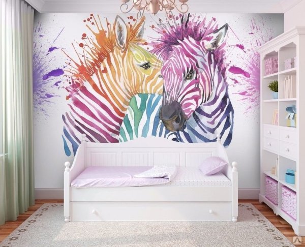 Интеграция зебриного образа в дизайн спальни: стильные обои для уюта и элегантности (32 фото)